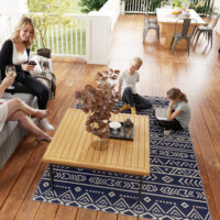 Outdoor Teppich wetterfest Boho Stil für Balkon und Wohnzimmer