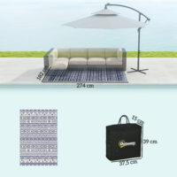 Outdoor Teppich wetterfest Boho Stil für Balkon und Wohnzimmer