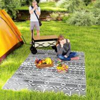 Outdoor Teppich wetterfest Boho Stil für Balkon und Wohnzimmer
