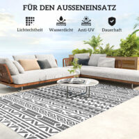 Outdoor Teppich wetterfest Boho Stil für Balkon und Wohnzimmer