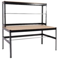 Packstation Packtisch Arbeitstisch Rollenhalter höhenverstellbar 183x183x90cm schwarz