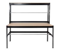 Packstation Packtisch Arbeitstisch Rollenhalter höhenverstellbar 183x183x90cm schwarz