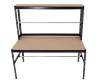 Packstation Packtisch Arbeitstisch Rollenhalter höhenverstellbar 183x183x90cm schwarz