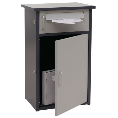 Paketkasten Paketbox Paketstation Briefkasten 2 Fächer 78x49x38cm dunkelgrau/hellgrau