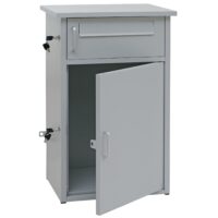 Paketkasten Paketbox Paketstation Briefkasten 2 Fächer 78x49x38cm hellgrau