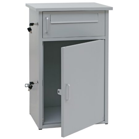 Paketkasten Paketbox Paketstation Briefkasten 2 Fächer 78x49x38cm hellgrau
