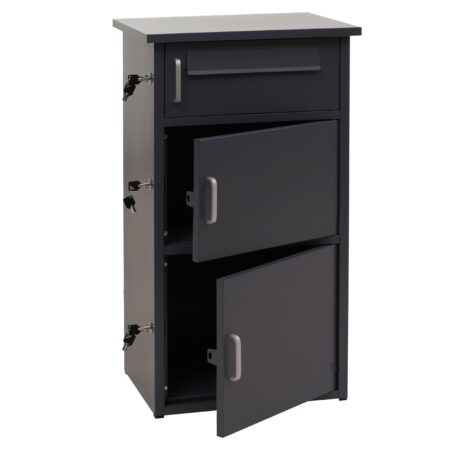 Paketkasten Paketbox Paketstation Briefkasten 3 Fächer 89x49x38cm dunkelgrau