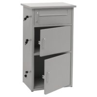Paketkasten Paketbox Paketstation Briefkasten 3 Fächer 89x49x38cm hellgrau