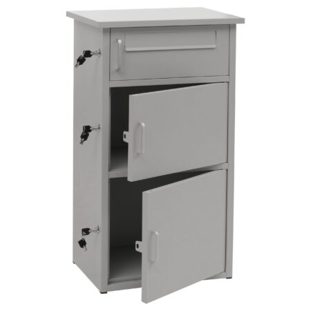 Paketkasten Paketbox Paketstation Briefkasten 3 Fächer 89x49x38cm hellgrau
