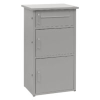 Paketkasten Paketbox Paketstation Briefkasten 3 Fächer 89x49x38cm hellgrau