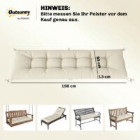 Palettenkissen Sitzpolster für Palettenmöbel 198x65x13cm beige