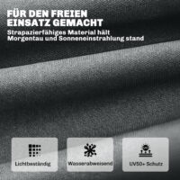 Palettenkissen Sitzkissen abnehmbar mit Bändern 198x65 dunkelgrau