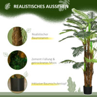 Palme Dekopflanze künstlich mit Topf für innen und aussen 1,6m