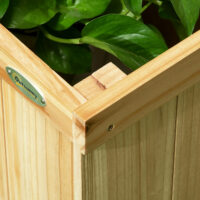 Paravent 3-teilig, wetterfest mit integrierten Blumenkästen für Balkon, Natur.