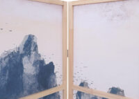 Paravent Trennwand Sichtschutz Raumtrennung Naturmotiv 170x227cm Berge
