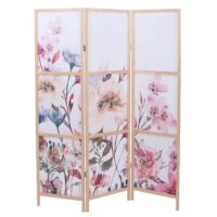 Paravent Trennwand Sichtschutz Raumtrennung Naturmotiv 170x137cm Blumen