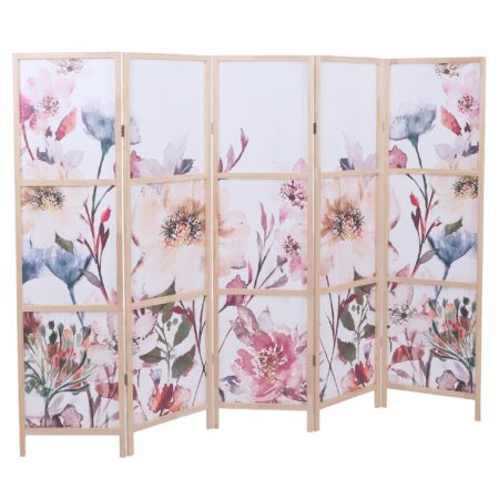 Paravent Trennwand Sichtschutz Raumtrennung Naturmotiv 170x227cm Blumen