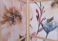 Paravent Trennwand Sichtschutz Raumtrennung Naturmotiv 170x227cm Blumen