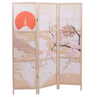Paravent Trennwand Sichtschutz Raumtrennung Naturmotiv 170x137cm Kirschblüten
