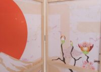 Paravent Trennwand Sichtschutz Raumtrennung Naturmotiv 170x227cm Kirschblüten