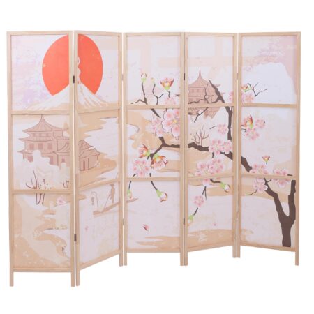 Paravent Trennwand Sichtschutz Raumtrennung Naturmotiv 170x227cm Kirschblüten