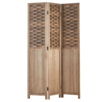 Paravent Raumteiler 3 teilig aus Holz Shabby Chic Braun