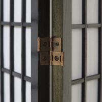 Paravent Raumteiler 3-teilig Shoji-Trennwand aus Holz Schwarz