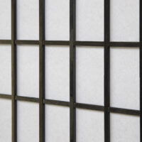 Paravent Raumteiler 3-teilig Shoji-Trennwand aus Holz Schwarz