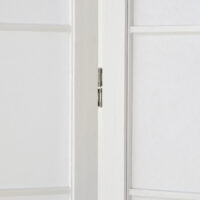 Paravent Raumteiler 5-teilig Shoji-Trennwand aus Holz Weiss