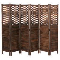 Paravent Raumteiler Trennwand Sichtschutz Ornamente 170x245cm braun