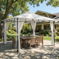 Pavillon wasserabweisend mit Moskitonetz 3x3,6m schwarz