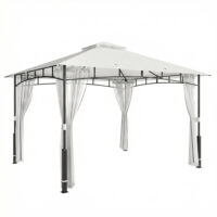 Pavillon wasserabweisend mit Moskitonetz 3x3,6m schwarz