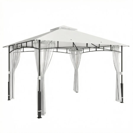 Pavillon wasserabweisend mit Moskitonetz 3x3,6m schwarz