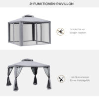 Pavillon wasserdicht stabil winterfest mit Moskitonetz für Garten