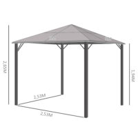 Pavillon mit Polycarbonatdach Vorhänge und Fliegennetz 3x3m