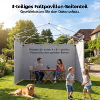 Pavillon Seitenteile Set mit Reissverschluss 3x3m dunkelblau