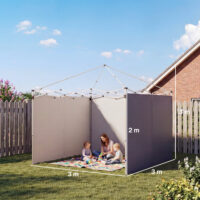 Pavillon Seitenteile Set mit Reissverschluss 3x3m dunkelblau