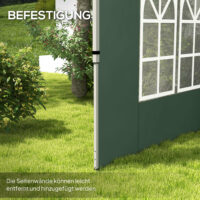 Pavillon Seitenteile wasserdicht mit Fenster 2er Set 3x3 + 3x4m grün