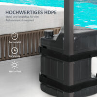Schwarzes 4er-Set befüllbare Pavillongewichte aus HDPE.