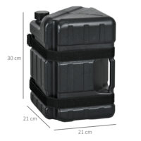 Schwarzes 4er-Set befüllbare Pavillongewichte aus HDPE.