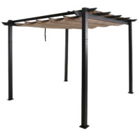 Aluminium Pergola 3x3 m creme-beige mit UV50+ Schiebedach