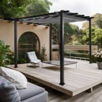 Aluminium Pergola 3x3 m grau mit UV50+ Schiebedach