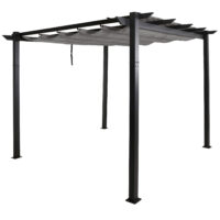 Aluminium Pergola 3x3 m grau mit UV50+ Schiebedach
