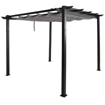 Aluminium Pergola 3x3 m grau mit UV50+ Schiebedach