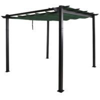 Aluminium Pergola 3x3 m grün mit UV50+ Schiebedach