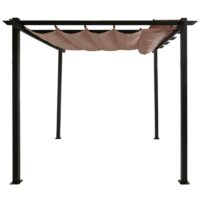 Aluminium Pergola 3x3 m taupe mit UV50+ Schiebedach