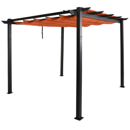 Aluminium Pergola 3x3 m terrakotta mit UV50+ Schiebedach
