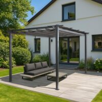 Aluminium Pergola 3x4 m anthrazit mit UV50+ Schiebedach