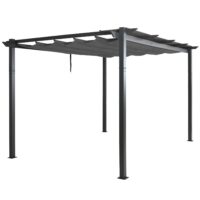 Aluminium Pergola 3x4 m anthrazit mit UV50+ Schiebedach
