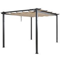 Aluminium Pergola 3x4 m mit UV50+ Schiebedach creme-beige